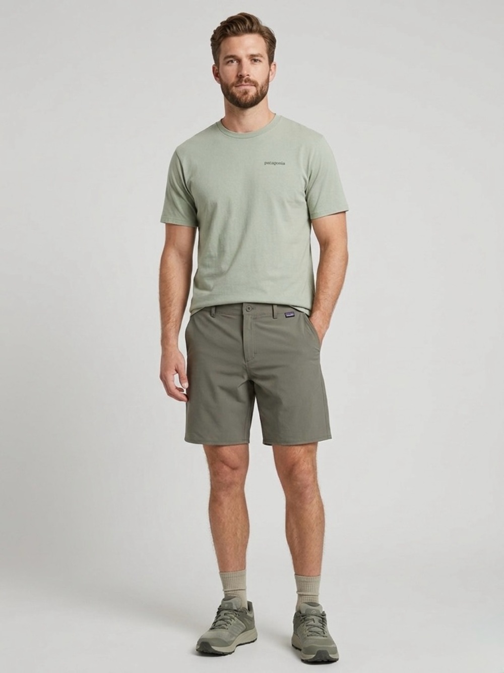 Patagonia Hydro Series Boardshorts Men 44 Gray Stretch Hybrid Hiking Surf Shorts
